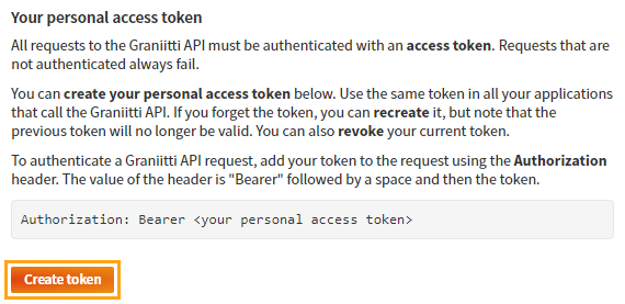 Getting your personal access token