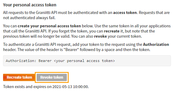 Revoking your personal access token