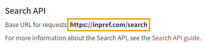 URL for Search API requests