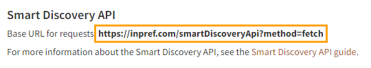 URL for Smart Discovery API requests