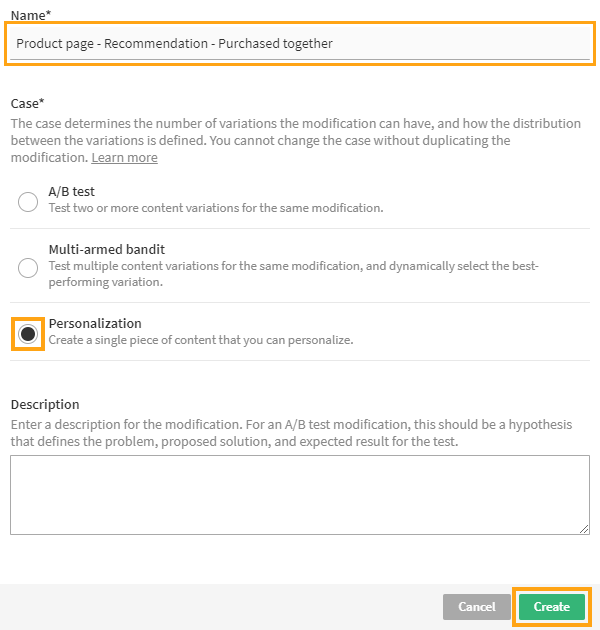 Creating the recommendation slider modification