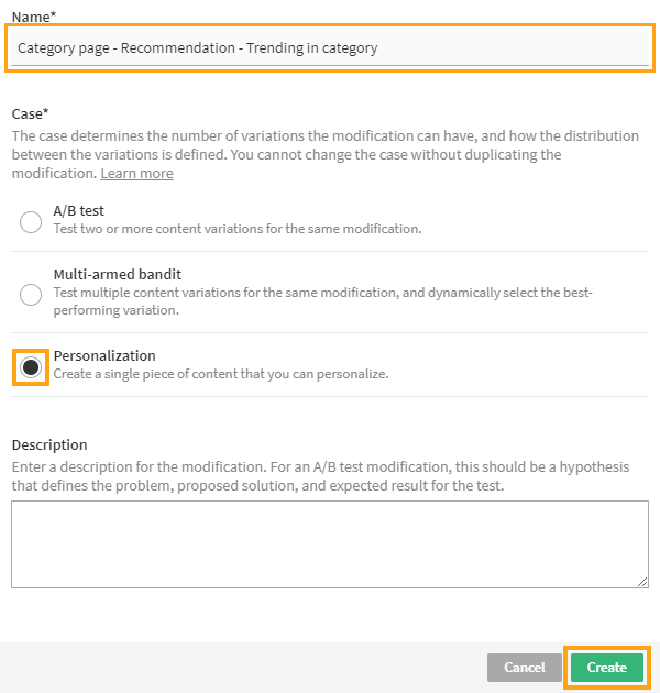 Creating the recommendation slider modification