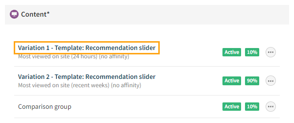 Updating the modification content to use the new recommendation strategy