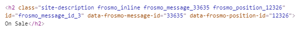 Frosmo-specific attributes in a placement element