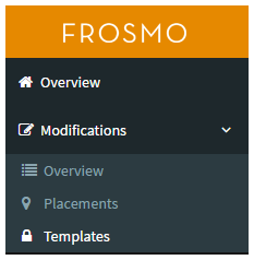 Modification templates menu