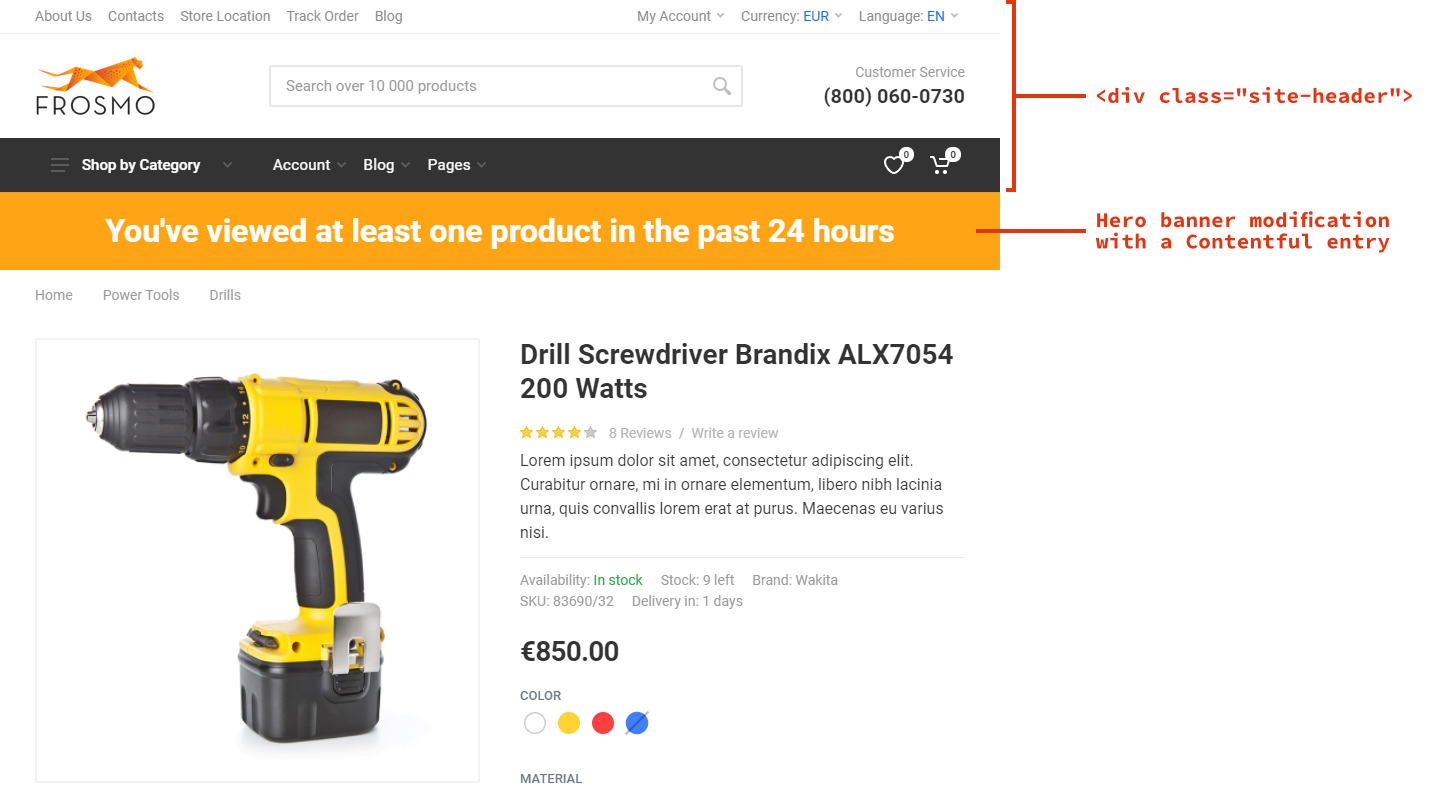 Hero banner below the site header on a product page