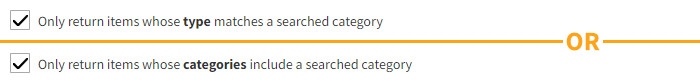 Limiting the results to searched categories
