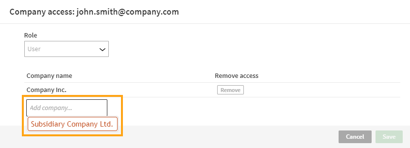 Adding the same user to one or more companies