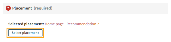 Selecting the placement for the recommendation modification